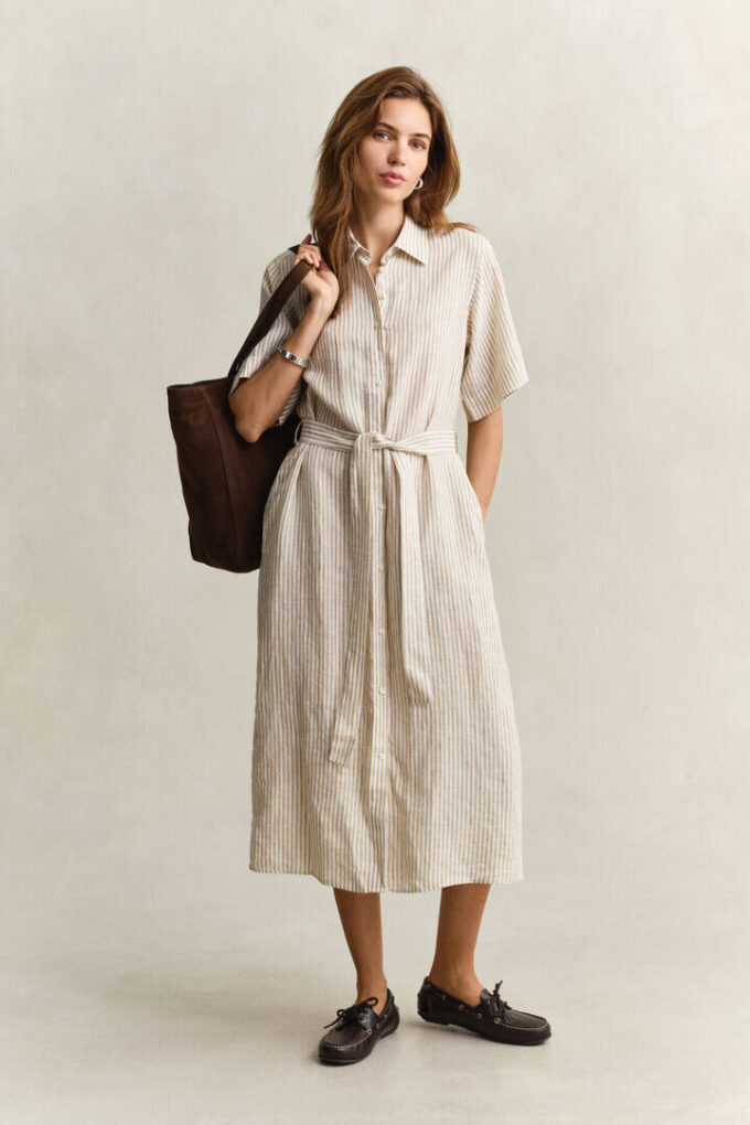 Striped Linen Shirt Dress