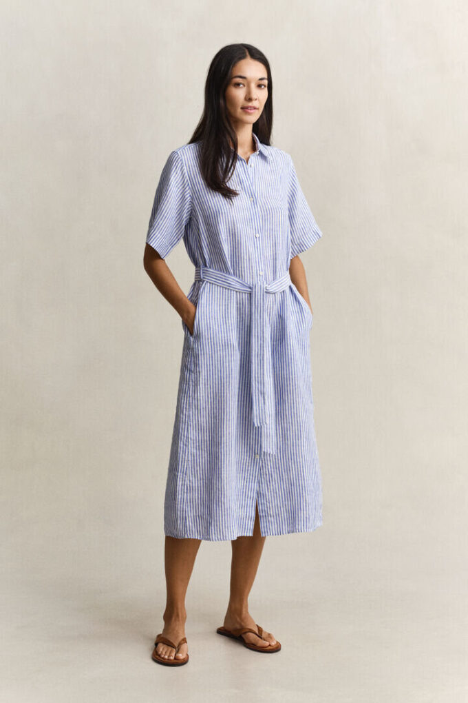 Striped Linen Shirt Dress Striped Linen Shirt Dress