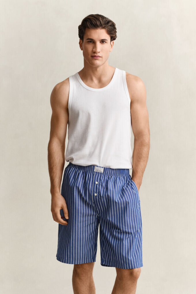 Striped Poplin Pajama Shorts Striped Poplin Pajama Shorts