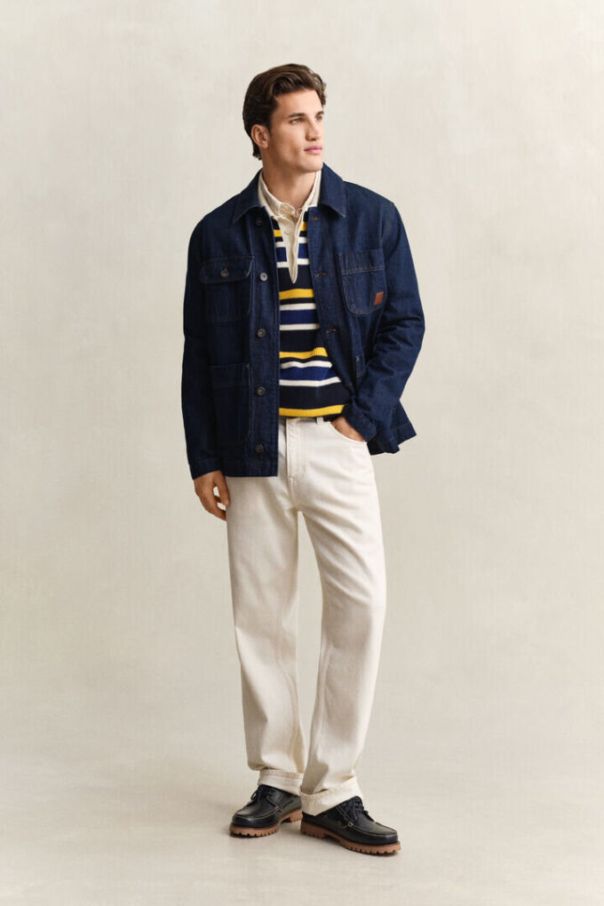 Striped Rib Polo Sweater Striped Rib Polo Sweater