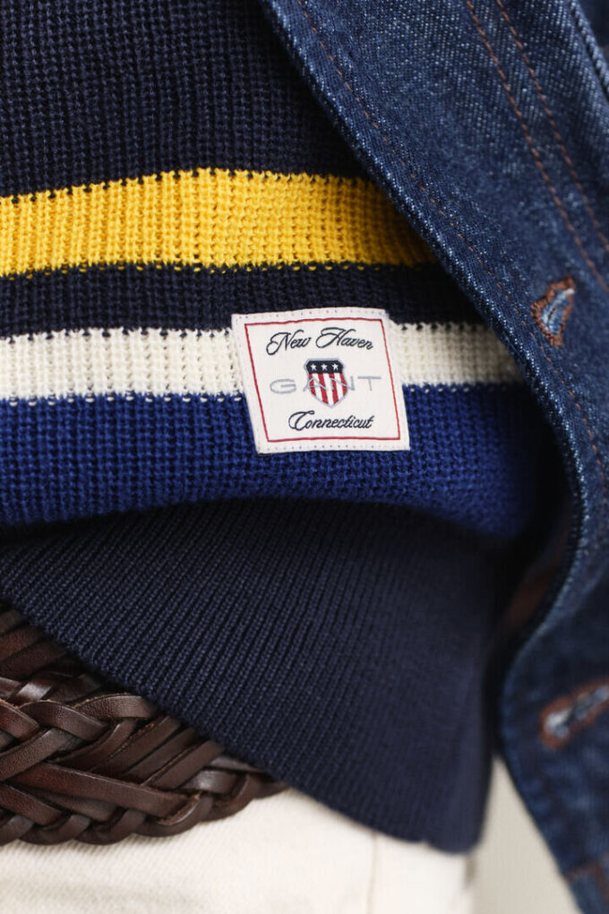 Striped Rib Polo Sweater Striped Rib Polo Sweater