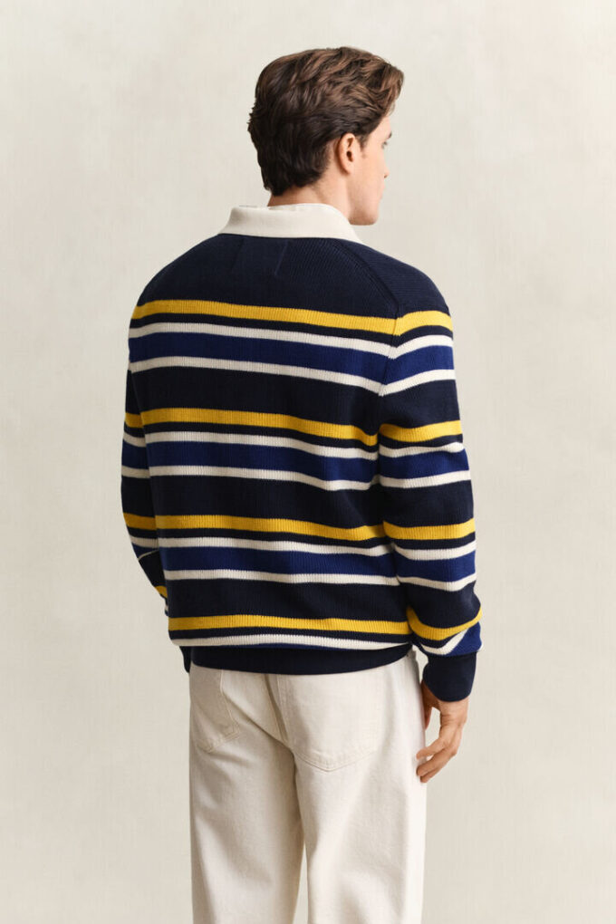 Striped Rib Polo Sweater Striped Rib Polo Sweater