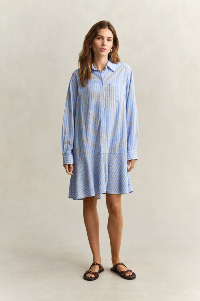 Striped Seersucker Shirt Dress Striped Seersucker Shirt Dress