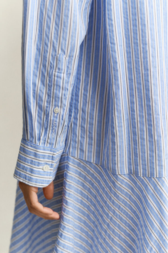 Striped Seersucker Shirt Dress Striped Seersucker Shirt Dress