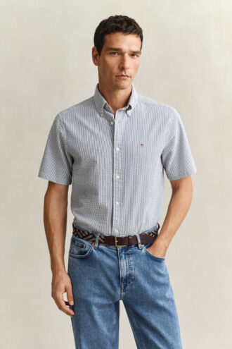 Striped Seersucker Short Sleeve Shirt Striped Seersucker Short Sleeve Shirt