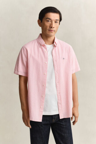 Striped Seersucker Short Sleeve Shirt Striped Seersucker Short Sleeve Shirt
