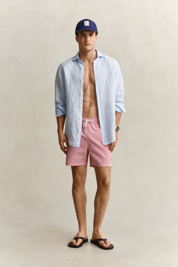 Striped Seersucker Swim Shorts Striped Seersucker Swim Shorts