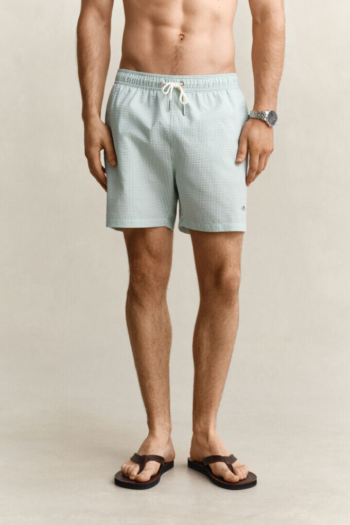 Striped Seersucker Swim Shorts Striped Seersucker Swim Shorts