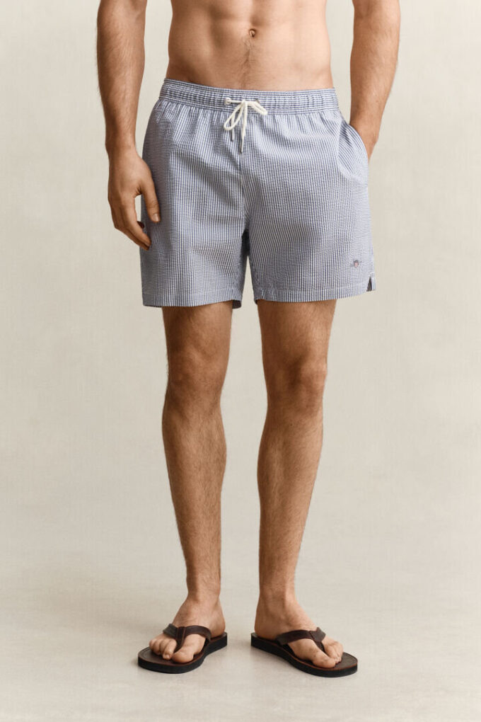 Striped Seersucker Swim Shorts Striped Seersucker Swim Shorts