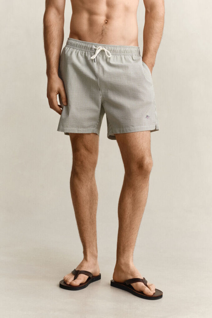 Striped Seersucker Swim Shorts Striped Seersucker Swim Shorts