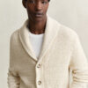 Textured Cotton Blend Cardigan Textured Cotton Blend Cardigan
