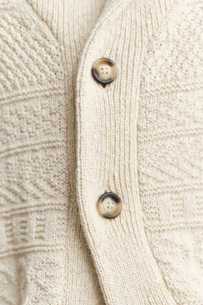 Textured Cotton Blend Cardigan Textured Cotton Blend Cardigan