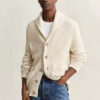 Textured Cotton Blend Cardigan Textured Cotton Blend Cardigan