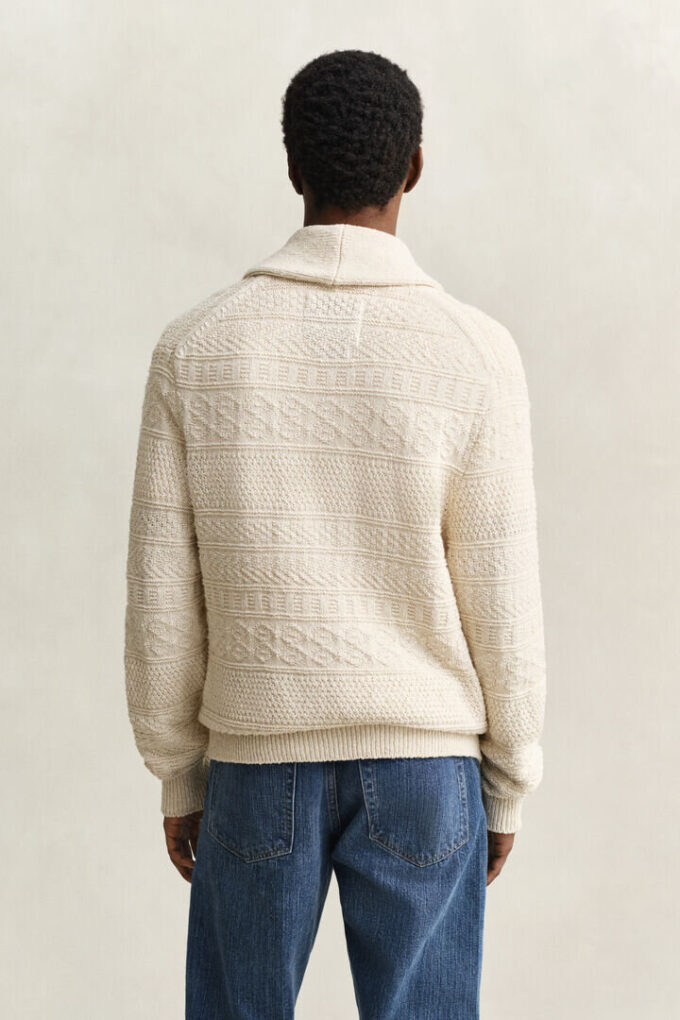 Textured Cotton Blend Cardigan Textured Cotton Blend Cardigan