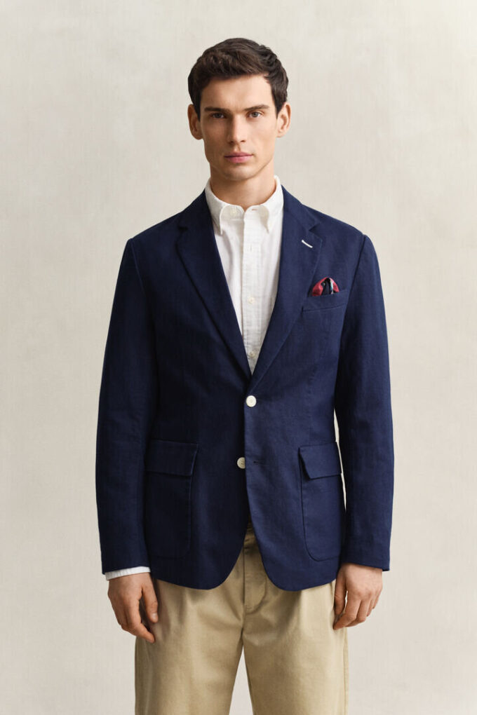 Textured Cotton Blend Suit Jacket Textured Cotton Blend Suit Jacket