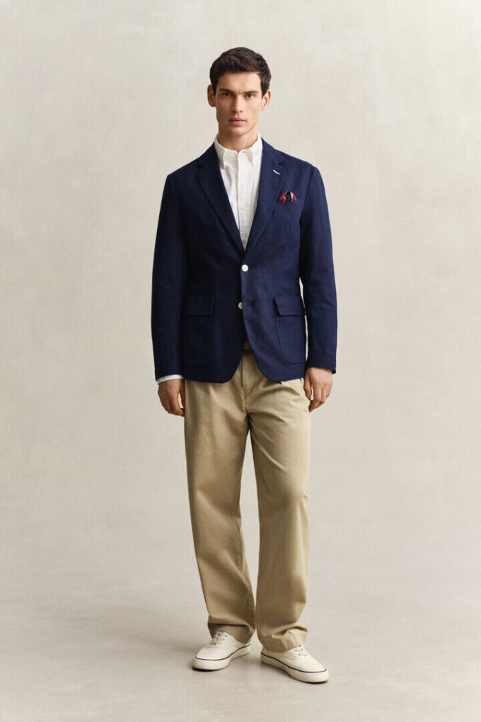 Textured Cotton Blend Suit Jacket Textured Cotton Blend Suit Jacket