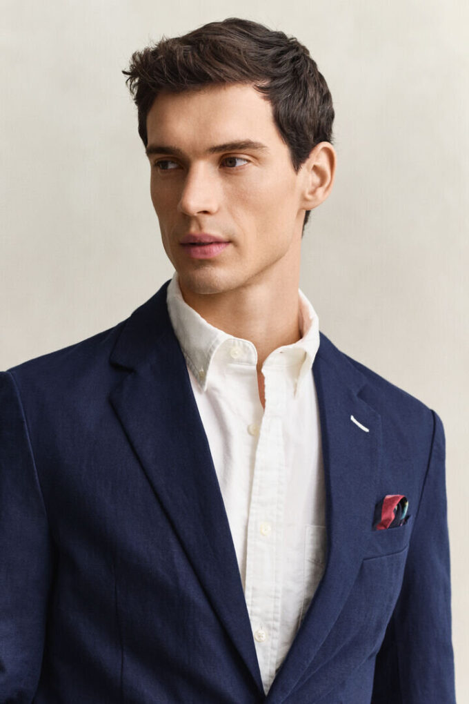 Textured Cotton Blend Suit Jacket Textured Cotton Blend Suit Jacket