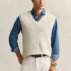 Textured Cotton Blend Vest Textured Cotton Blend Vest