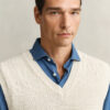 Textured Cotton Blend Vest Textured Cotton Blend Vest