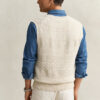 Textured Cotton Blend Vest Textured Cotton Blend Vest