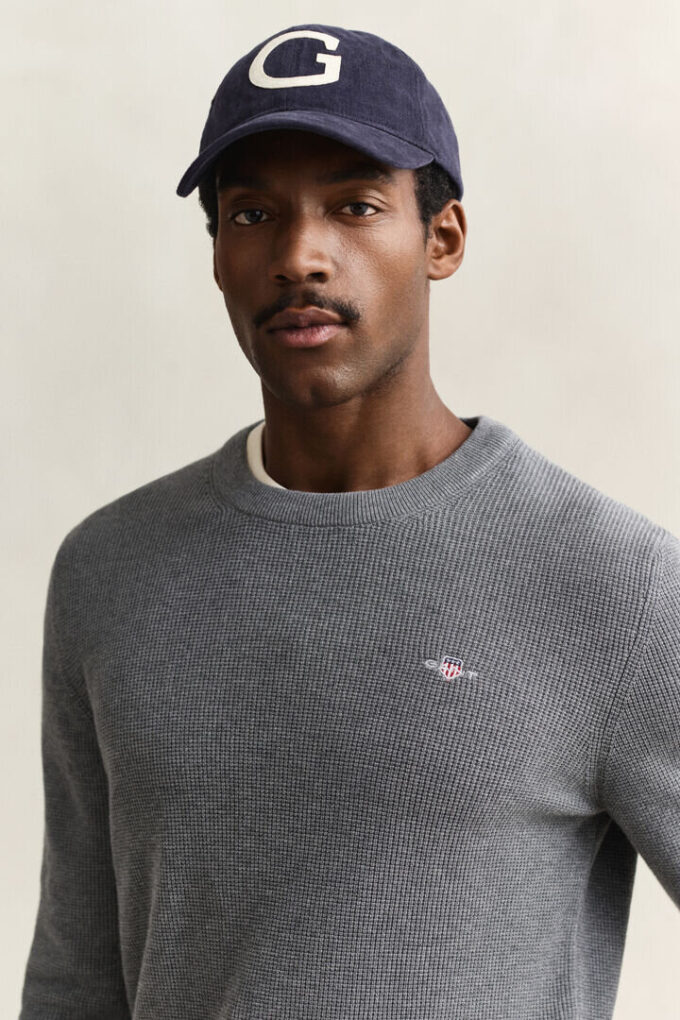 Textured Cotton Crew Neck Sweater Textured Cotton Crew Neck Sweater