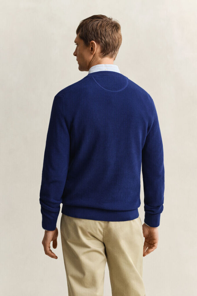 Textured Cotton Crew Neck Sweater Textured Cotton Crew Neck Sweater