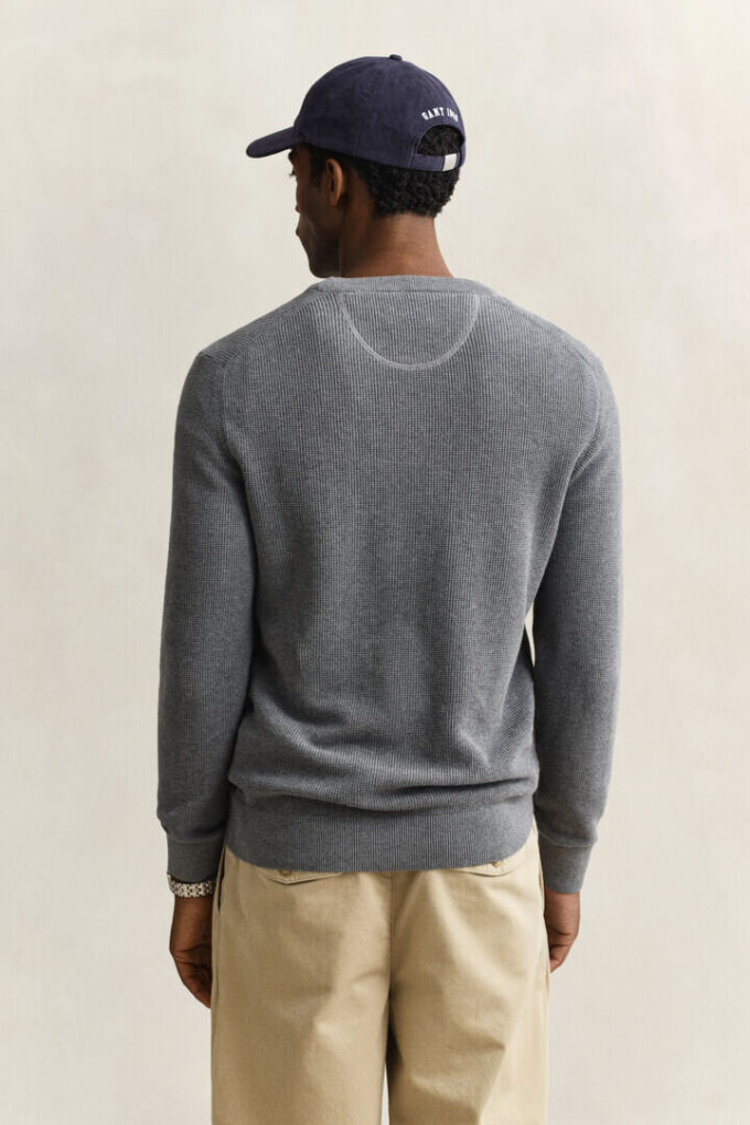 Textured Cotton Crew Neck Sweater Textured Cotton Crew Neck Sweater