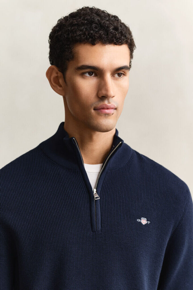 Textured Cotton Half-Zip Sweater Textured Cotton Half-Zip Sweater