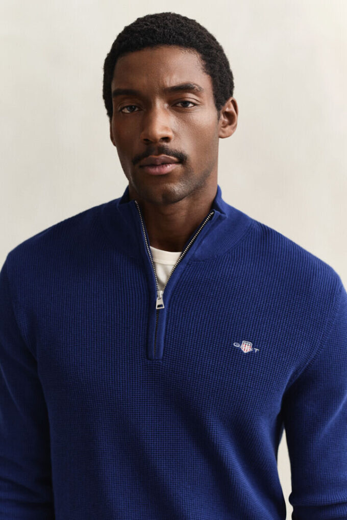 Textured Cotton Half-Zip Sweater Textured Cotton Half-Zip Sweater