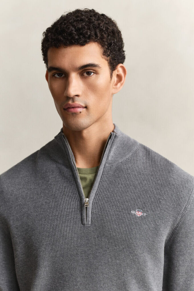 Textured Cotton Half-Zip Sweater Textured Cotton Half-Zip Sweater