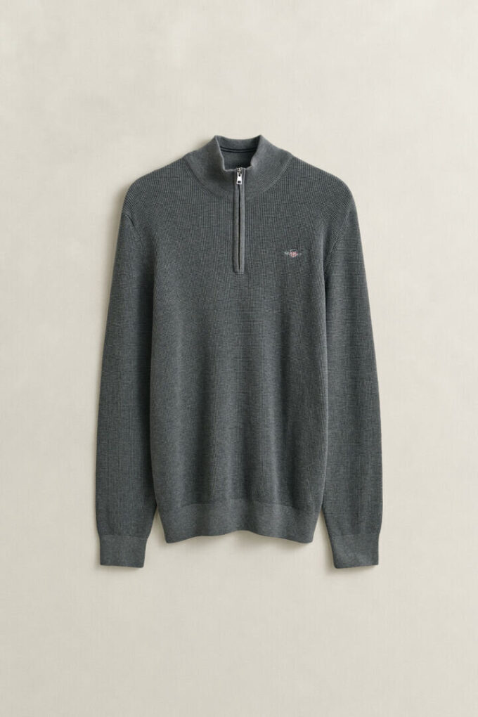 Textured Cotton Half-Zip Sweater Textured Cotton Half-Zip Sweater