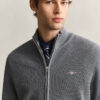 Textured Cotton Zip Cardigan Textured Cotton Zip Cardigan
