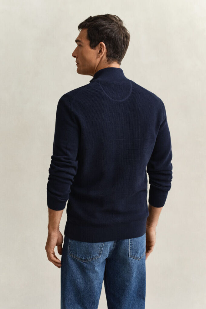 Textured Cotton Zip Cardigan Textured Cotton Zip Cardigan
