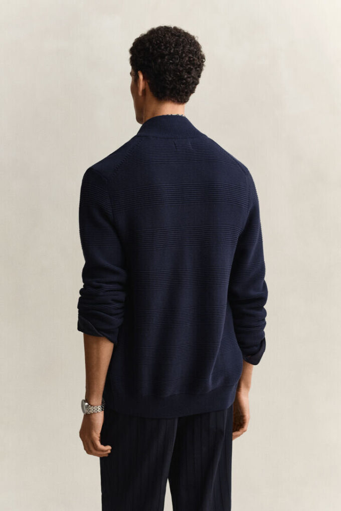 Textured Cotton Zip Cardigan Textured Cotton Zip Cardigan