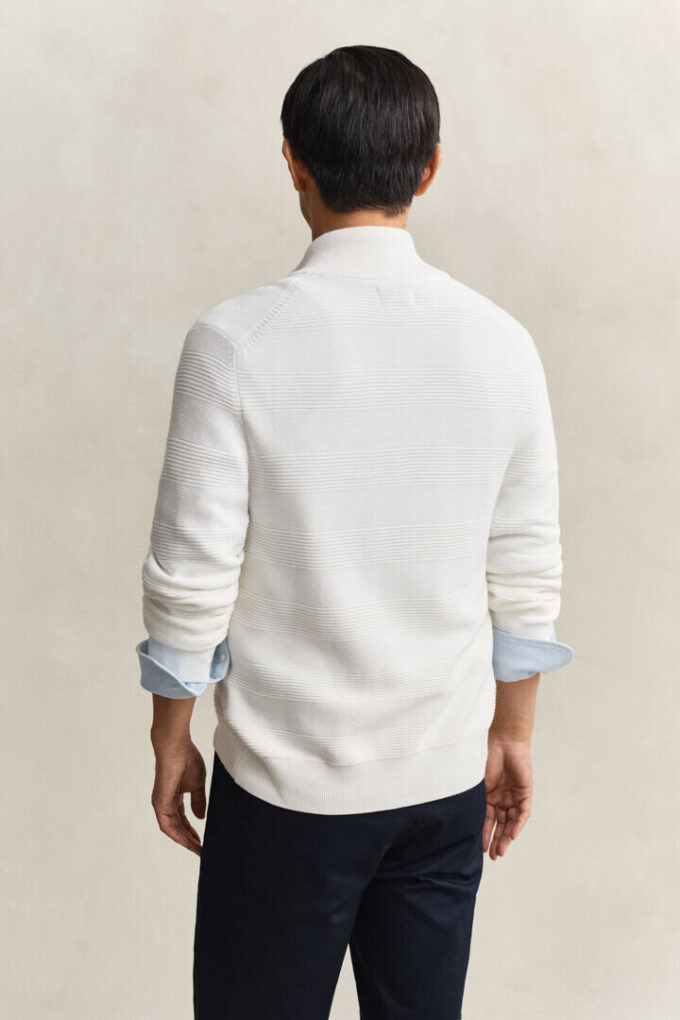 Textured Cotton Zip Cardigan Textured Cotton Zip Cardigan