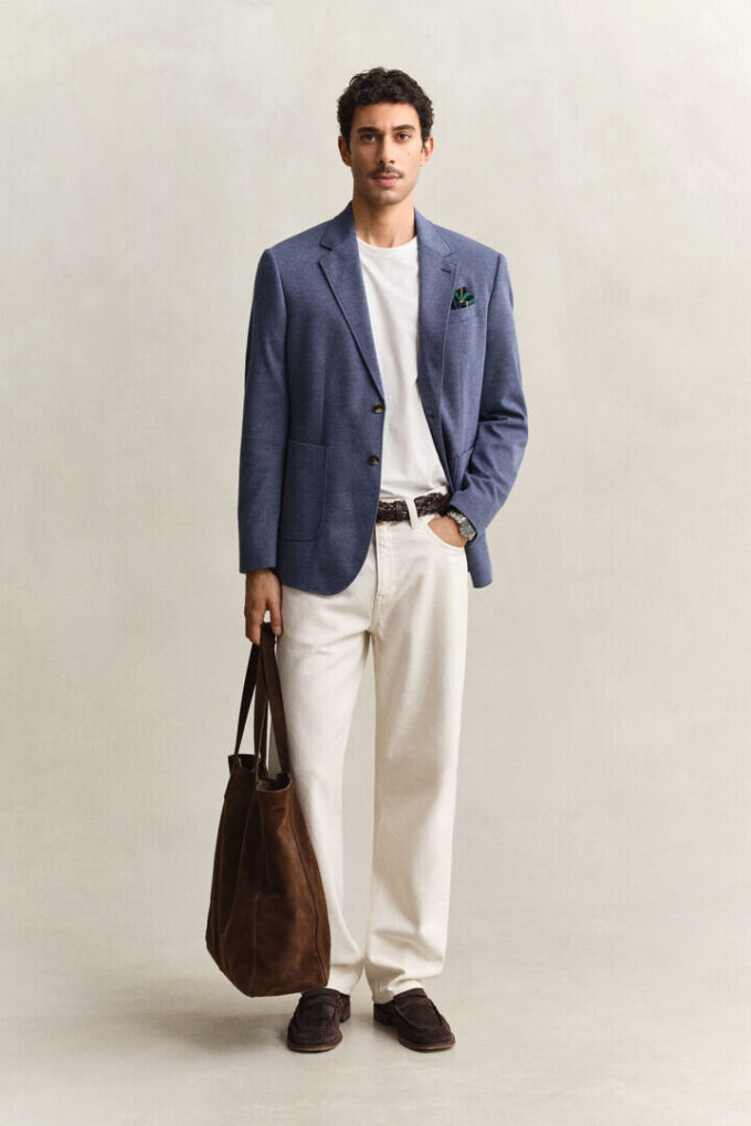 Two-Toned Jersey Piqua Blazer