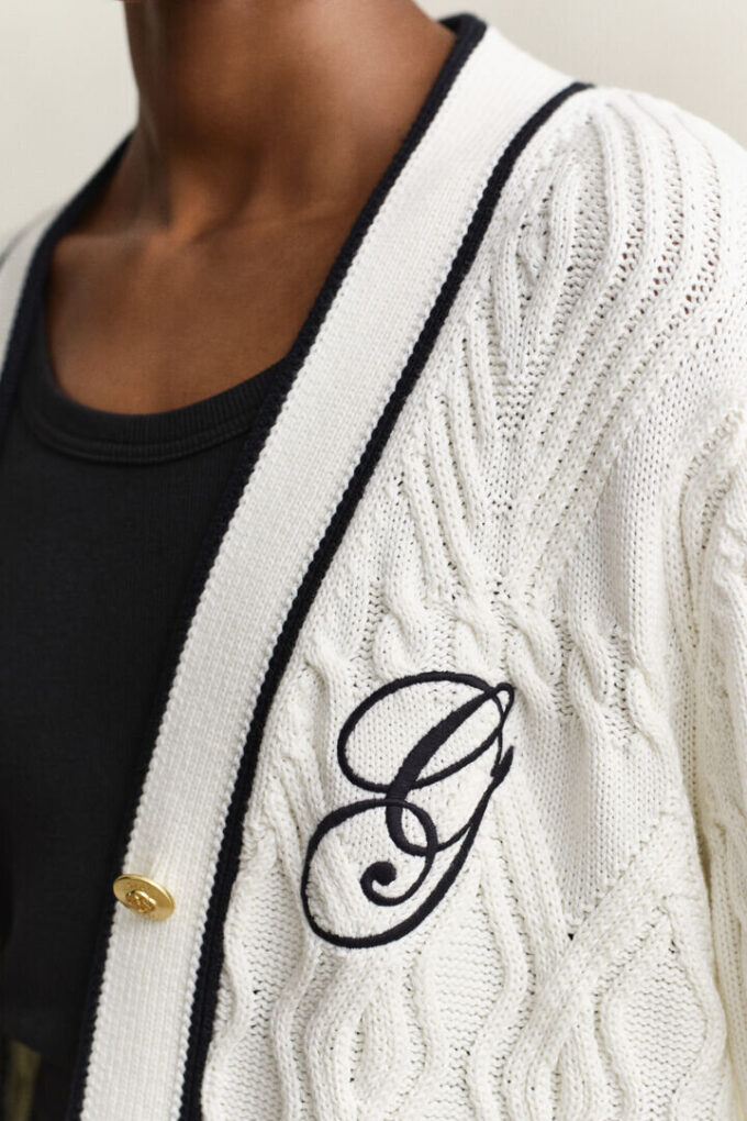 Varsity Cable Knit Cardigan Varsity Cable Knit Cardigan