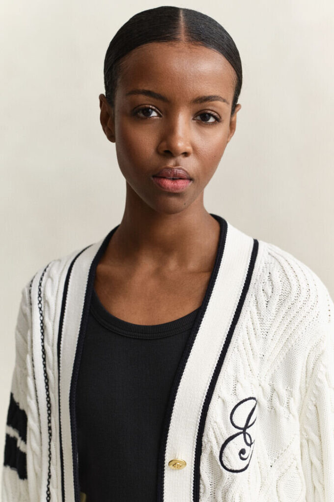 Varsity Cable Knit Cardigan Varsity Cable Knit Cardigan