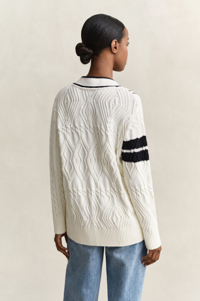 Varsity Cable Knit Cardigan Varsity Cable Knit Cardigan