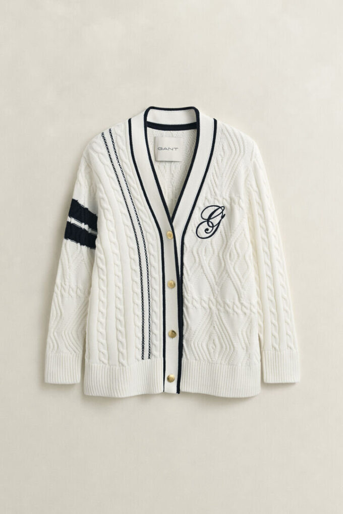 Varsity Cable Knit Cardigan Varsity Cable Knit Cardigan