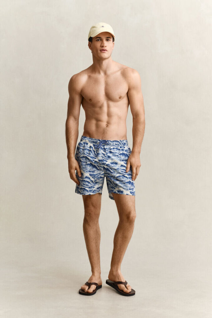 Waves Print Swim Shorts Waves Print Swim Shorts