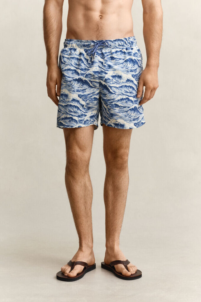 Waves Print Swim Shorts Waves Print Swim Shorts