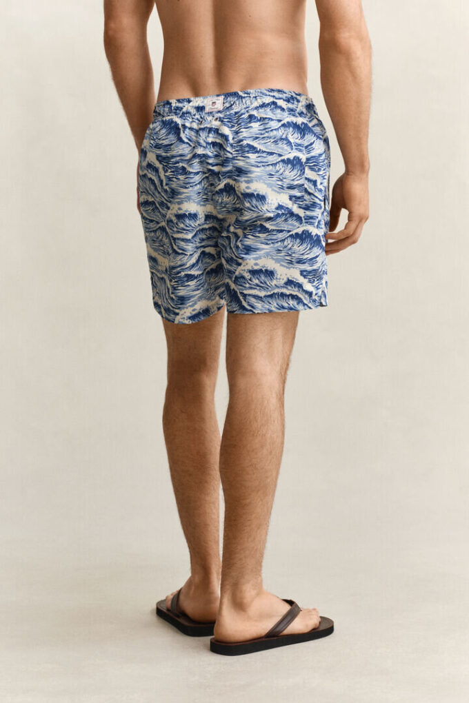 Waves Print Swim Shorts Waves Print Swim Shorts