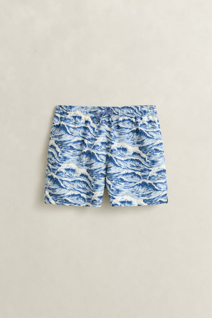 Waves Print Swim Shorts Waves Print Swim Shorts