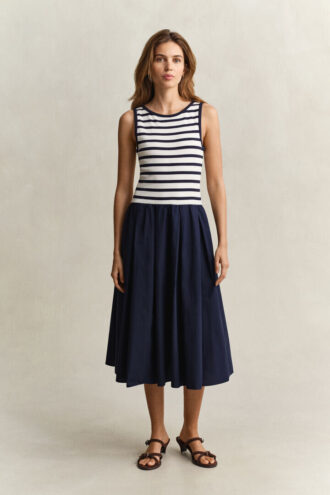 Woven Jersey Dress